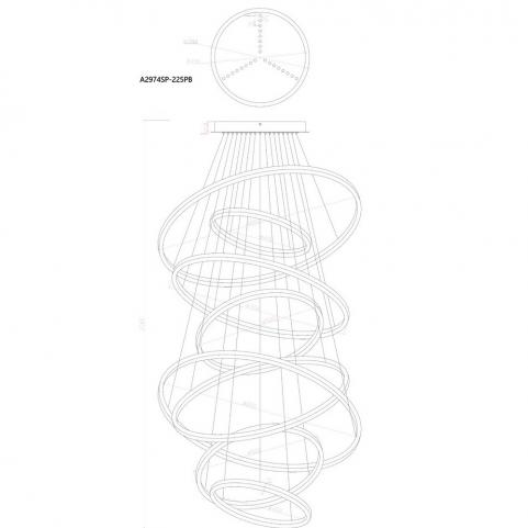 Светильник подвесной Arte Lamp Arcane A2974SP-225PB