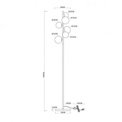 Торшер Arte Lamp Gemini A2243PN-6BK