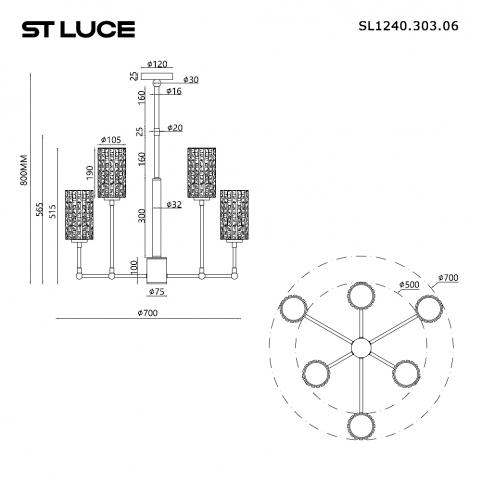 Подвесной светильник ST Luce Gacciolo  SL1240.303.06