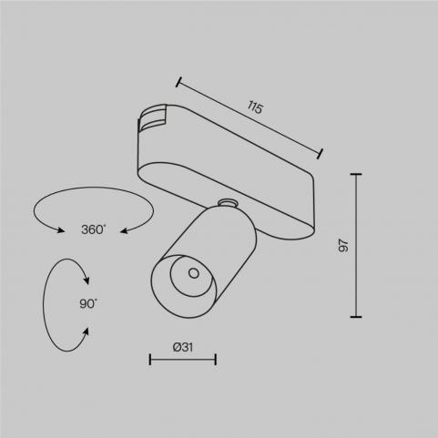 Трековый светильник Maytoni Focus LED Radity 3000K TR103-1-5W3K-M-W