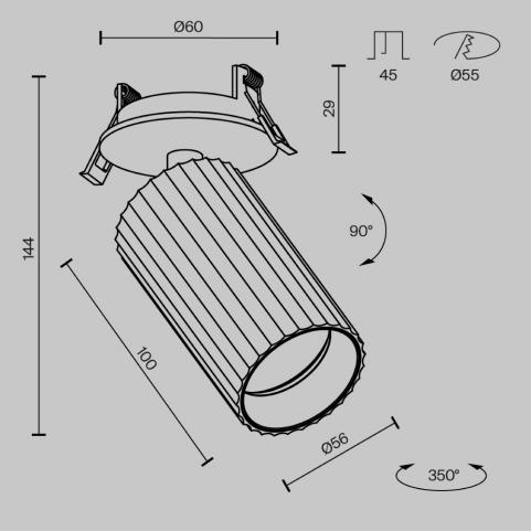 Встраиваемый спот Maytoni Technical Ceiling Calipso C110CL-01-GU10-BS