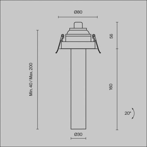 Встраиваемый спот Maytoni Technical Ceiling 4000K Focus T C140RS-L200-7W4K-W