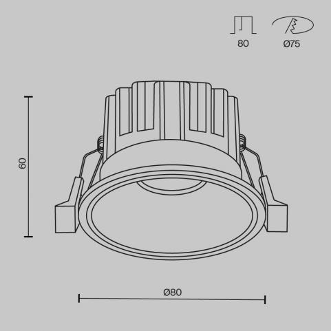 Точечный светильник Maytoni Technical Downlight 4000K Round DL058-12W4K-W
