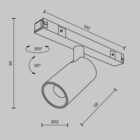 Трековый светильник Maytoni Technical Basity  Focus Led TR176-1-5WTW-M-B