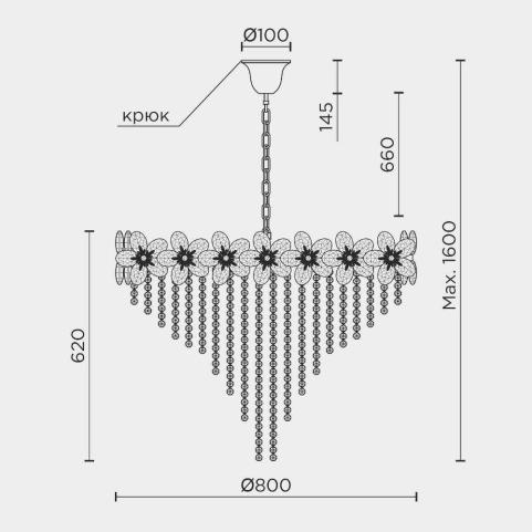 Люстра Modelux ML.9521   ML.9521.800 BK