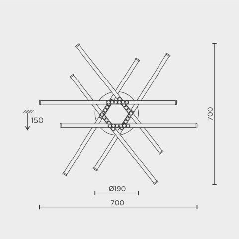 Потолочный светильник Modelight MDL.9374 3000-6000K с пультом MDL.9374.600CL BK